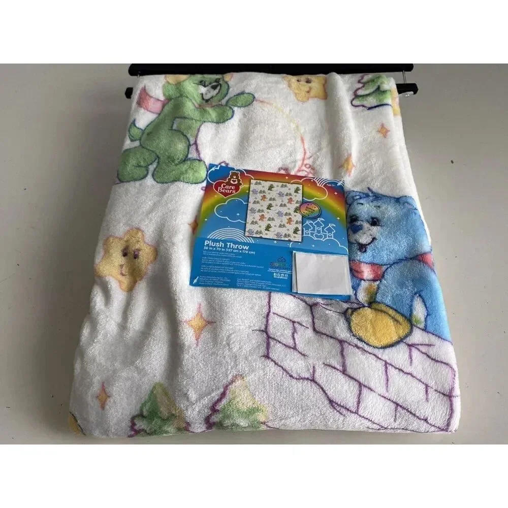 Care Bears Christmas Winter Snowball Fight  Soft Throw Blanket 50” X 70” NEW‎